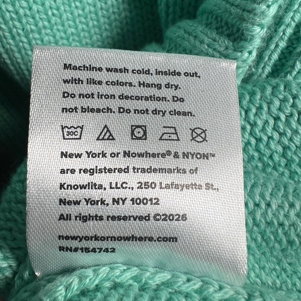 New York or Nowhere X WNBA Liberty Motto Sweater in Seafoam Green, Adult Medium - Picture 9 of 16
